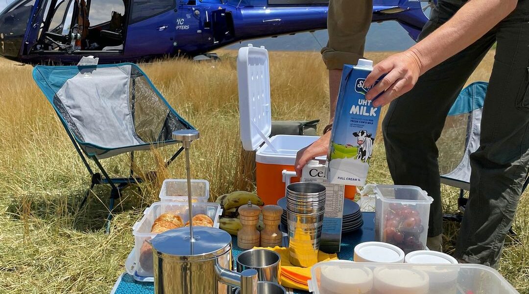 Picnic with views of Ol Doinyo Lengai safari kenya gaga tours