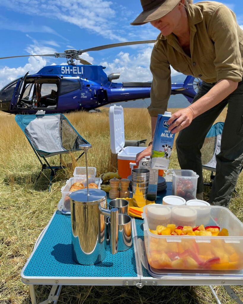 Picnic with views of Ol Doinyo Lengai safari kenya gaga tours